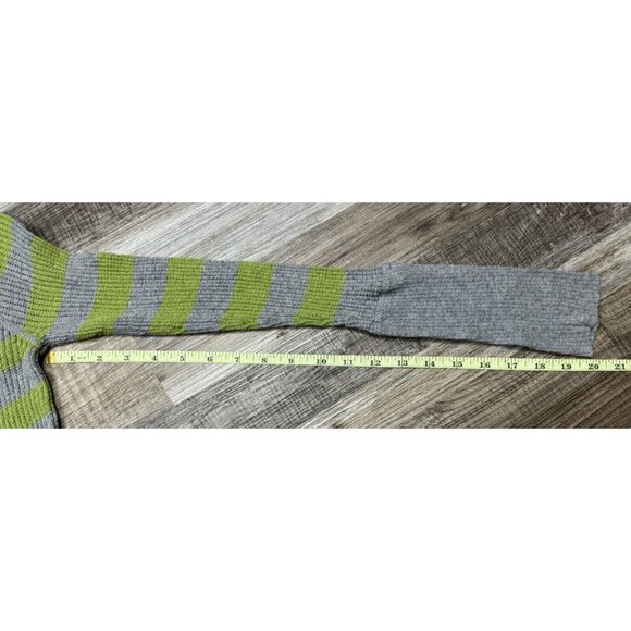 Mossimo Supply Womens Gray Green Striped Long Sleeve Hooded Sweater Size Large - Picture 11 of 14